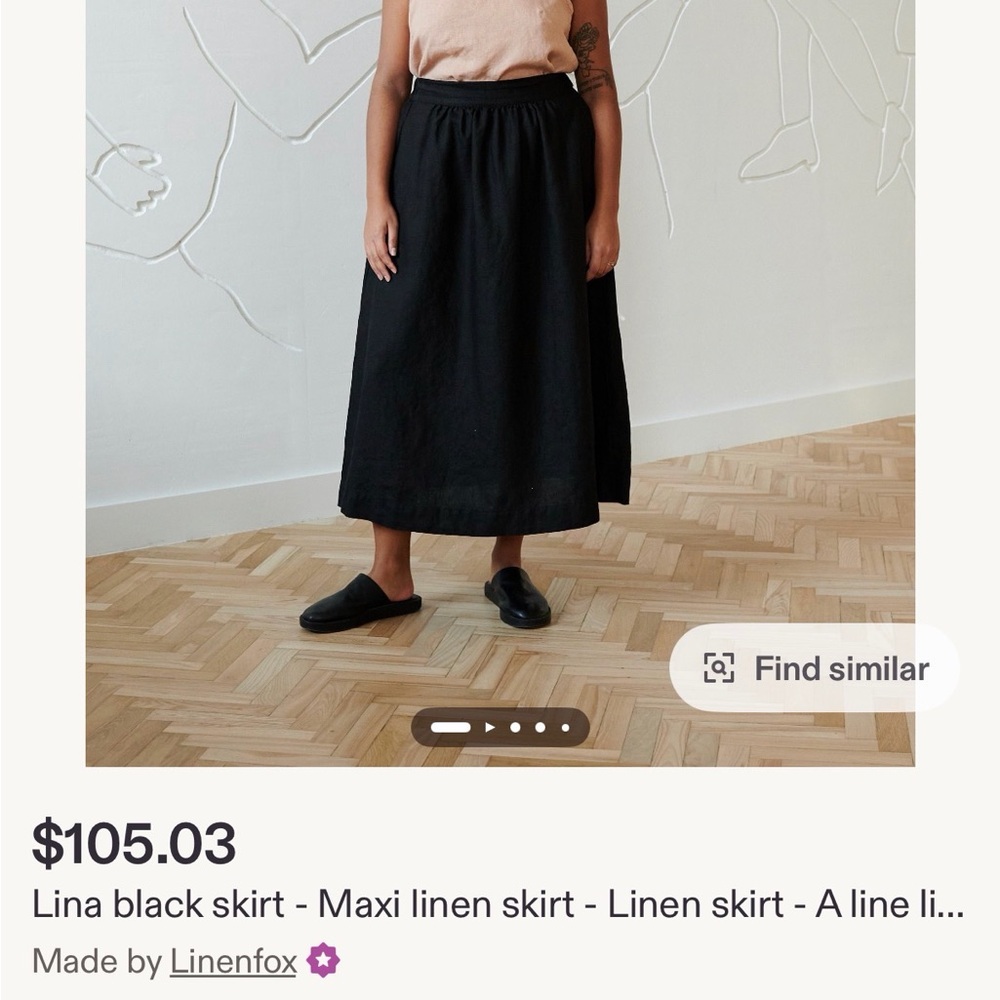 Linenfox Lina Skirt, black - Picture 5 of 6